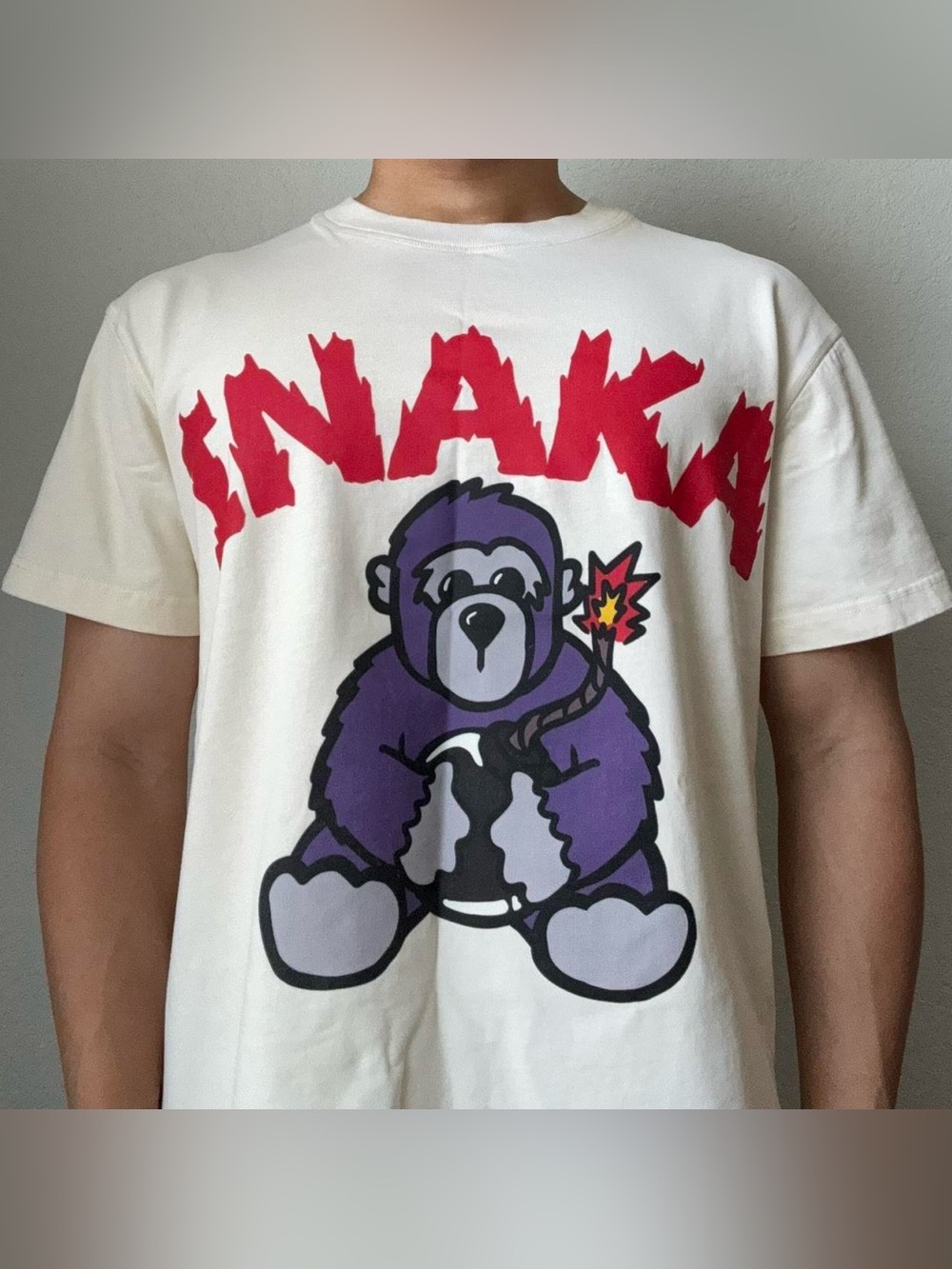 Inaka Power Bear Logo Exclusive Graphics White Tee Shirt